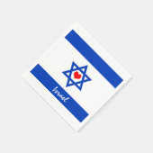 イスラエル国旗とハート – イスラエルの旅行/スポーツファン スタンダードカクテルナプキン (角)