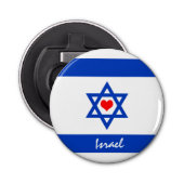 イスラエル国旗とハート – イスラエルの旅行/スポーツファン 栓抜き (正面)