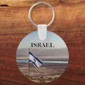 イスラエル国旗とマサダの景色 キーホルダー (正面)