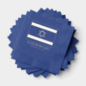 イスラエル国旗と日付付き 箔ナプキン (インサイチュ (積み重ね))
