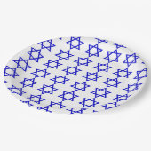 イスラエル国旗のパターン ペーパープレート (アングル)