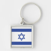 イスラエル国旗の州、ダビデ・ユダヤ教のスター キーホルダー (正面)