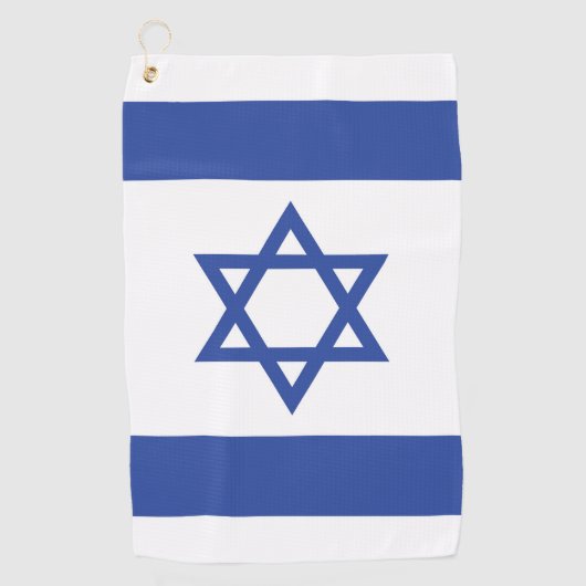 イスラエル国旗の州、ダビデ・ユダヤ教のスター ゴルフタオル (正面)