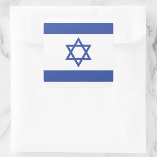 イスラエル国旗の州、ダビデ・ユダヤ教のスター スクエアシール (バッグ)