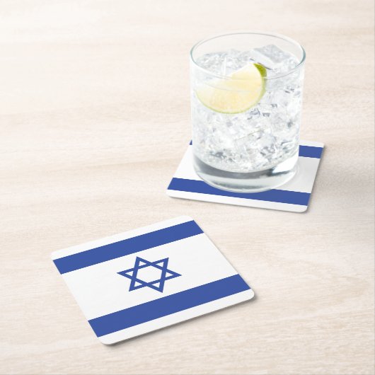イスラエル国旗の州、ダビデ・ユダヤ教のスター スクエアペーパーコースター (インサイチュ)
