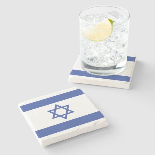 イスラエル国旗の州、ダビデ・ユダヤ教のスター ストーンコースター (横)