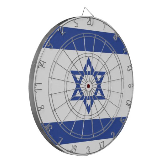 イスラエル国旗の州、ダビデ・ユダヤ教のスター ダーツボード (正面左)