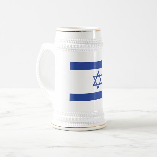 イスラエル国旗の州、ダビデ・ユダヤ教のスター ビールジョッキ (正面左)