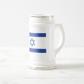 イスラエル国旗の州、ダビデ・ユダヤ教のスター ビールジョッキ (正面右)