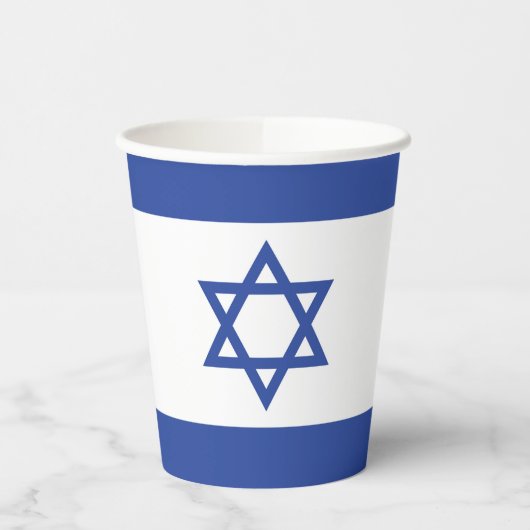 イスラエル国旗の州、ダビデ・ユダヤ教のスター 紙コップ (左)