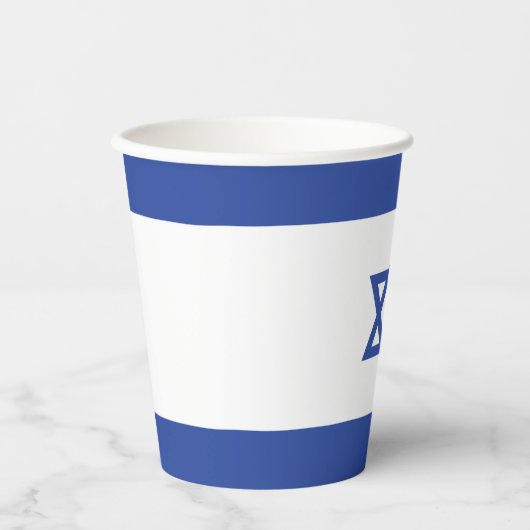 イスラエル国旗の州、ダビデ・ユダヤ教のスター 紙コップ (正面)