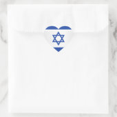 イスラエル国旗の星:デビッドブルーのオンホワイト ハートシール (バッグ)