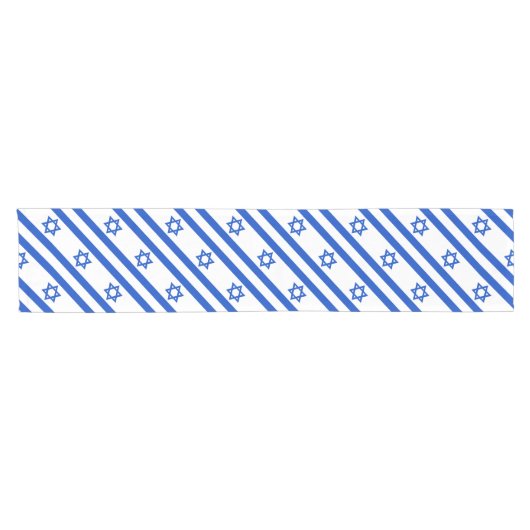 イスラエル国旗の青い星:ダビデ ショートテーブルランナー (横)
