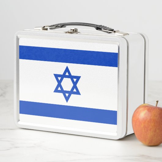 イスラエル国旗の青と白モダン愛国心 メタルランチボックス (インサイチュ)