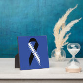 イスラエル国旗の黒いリボンのメモリアルブルー フォトプラーク (インサイチュ)