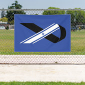 イスラエル国旗の黒いリボンのメモリアルブルー 横断幕 (インサイチュ)