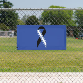 イスラエル国旗の黒いリボンのメモリアルブルー 横断幕