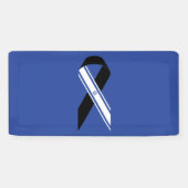 イスラエル国旗の黒いリボンのメモリアルブルー 横断幕 (横)