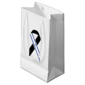 イスラエル国旗の黒いリボン記念ハヌカー スモールペーパーバッグ (正面アングル)