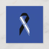 イスラエル国旗の黒いリボン記念ブルーハヌカー エンクロージャーカード (正面)