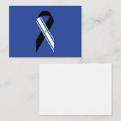 イスラエル国旗の黒いリボン記念ブルーハヌカー ノートカード (正面/裏面)