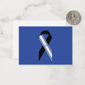 イスラエル国旗の黒いリボン記念ブルーハヌカー ノートカード (正面/裏面インサイチュ)