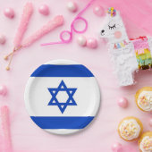 イスラエル国旗を持つ愛国的紙プレート ペーパープレート (パーティー)