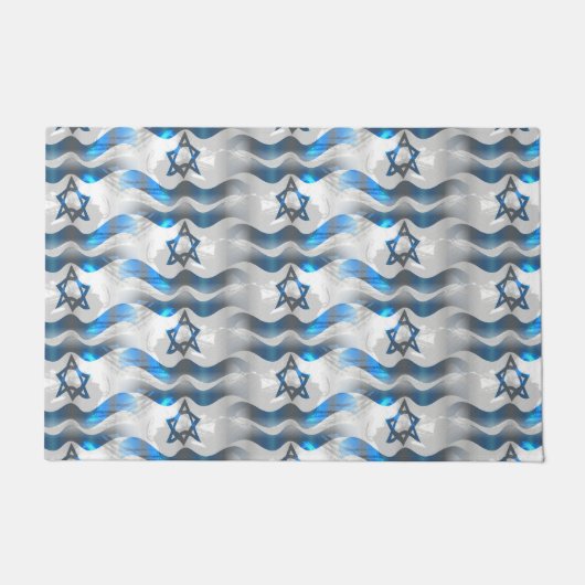 イスラエル国旗を振る ドアマット (正面)