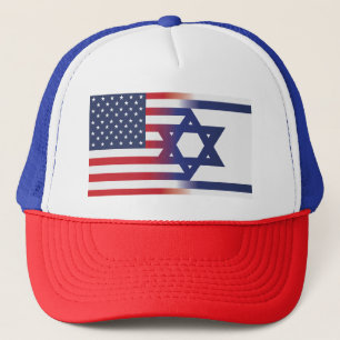 イスラエル国旗を掲げたアメリカのスタンド キャップ