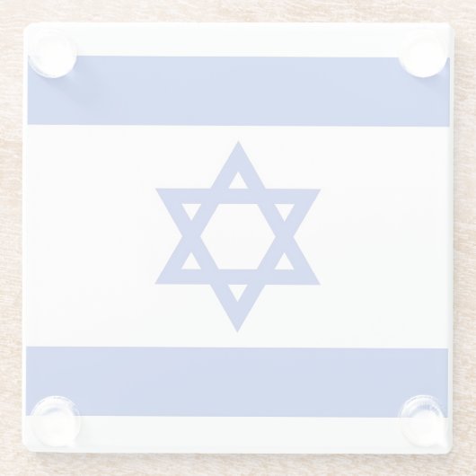 イスラエル国旗を掲げたガラスのコースター ガラスコースター (裏面)