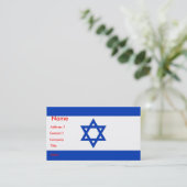 イスラエル国旗を掲げた名刺 名刺 (スタンド正面)