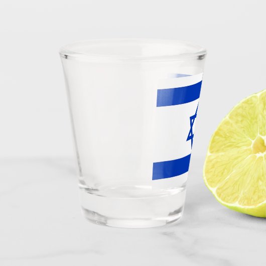 イスラエル国旗を掲げた愛国的なショットグラス ショットグラス (左)