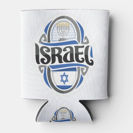 イスラエル国旗イスラエル 缶クーラー (正面)