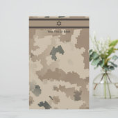 イスラエル国旗オンデザート迷彩柄 便箋 (スタンド正面)