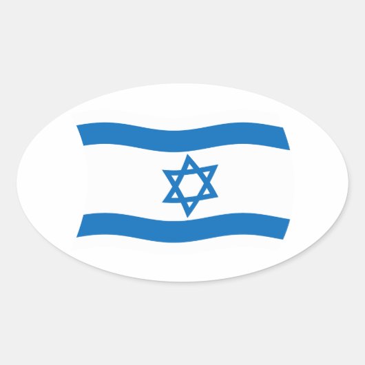 イスラエル国旗ステッカー 楕円形シール (正面)