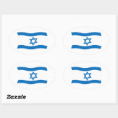 イスラエル国旗ステッカー 楕円形シール (シート)
