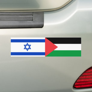 イスラエル国旗パレスチナ国旗の平和 バンパーステッカー