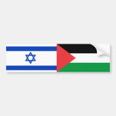 イスラエル国旗パレスチナ国旗の平和 バンパーステッカー (正面)