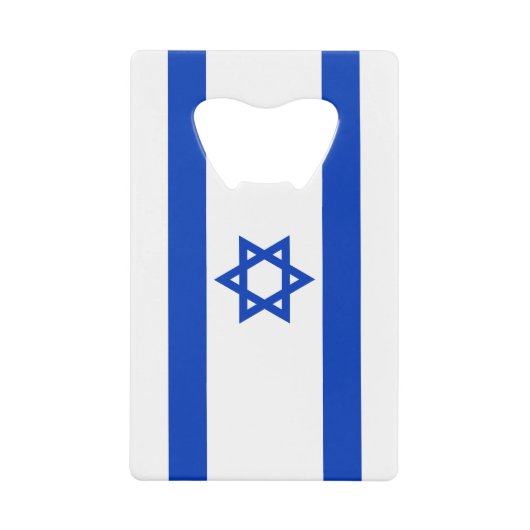 イスラエル国旗モダン クレジットカード栓抜き (正面)