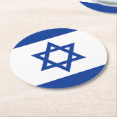イスラエル国旗紙飲み物用コースター ラウンドペーパーコースター (アングル)