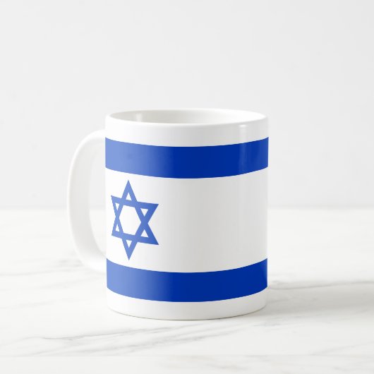 イスラエル国旗 – イスラエル国旗 – ダビデの星 コーヒーマグカップ (正面左)