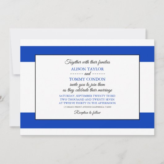 イスラエル国旗、イスラエ結婚ル国旗 招待状 (正面)