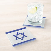 イスラエル国旗 ガラスコースター (アングル)