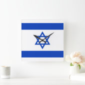 イスラエル国旗 スクエア壁時計 (ホーム)