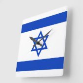イスラエル国旗 スクエア壁時計 (傾斜)