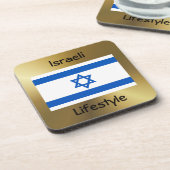 イスラエル国旗+文字コースター コースター (左側)