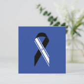 イスラエル国旗 黒リボン 追悼 ハヌカ カード (スタンド正面)