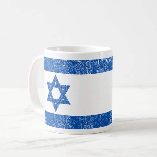イスラエル国旗 – Star of David – イスラエルと共に立つ コーヒーマグカップ (正面左)