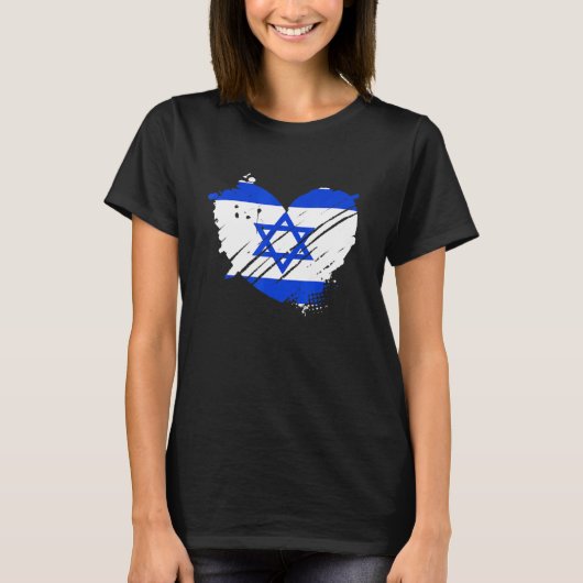 イスラエル国旗I Love IsraelそれはIsraのための私のDnaの中にある Tシャツ (正面)