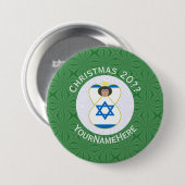 イスラエル天使のクリスマスフラグカスタマイズ 缶バッジ (正面&裏面)